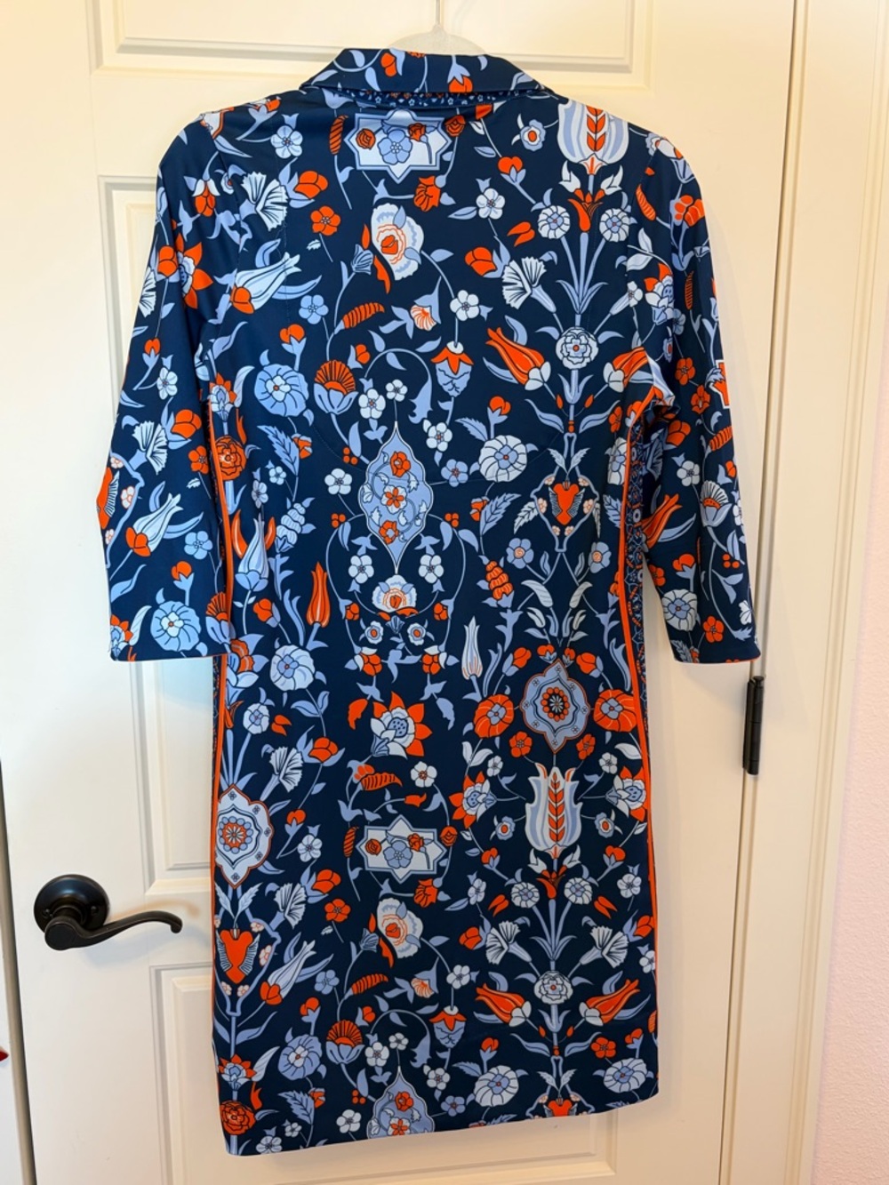 Gretchen Scott Navy Floral Popover with Orange Trim - Picture 4 of 5